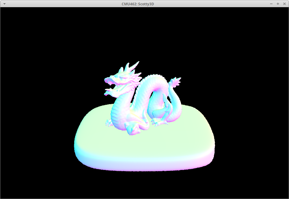 Visualization of dragon geometry normals